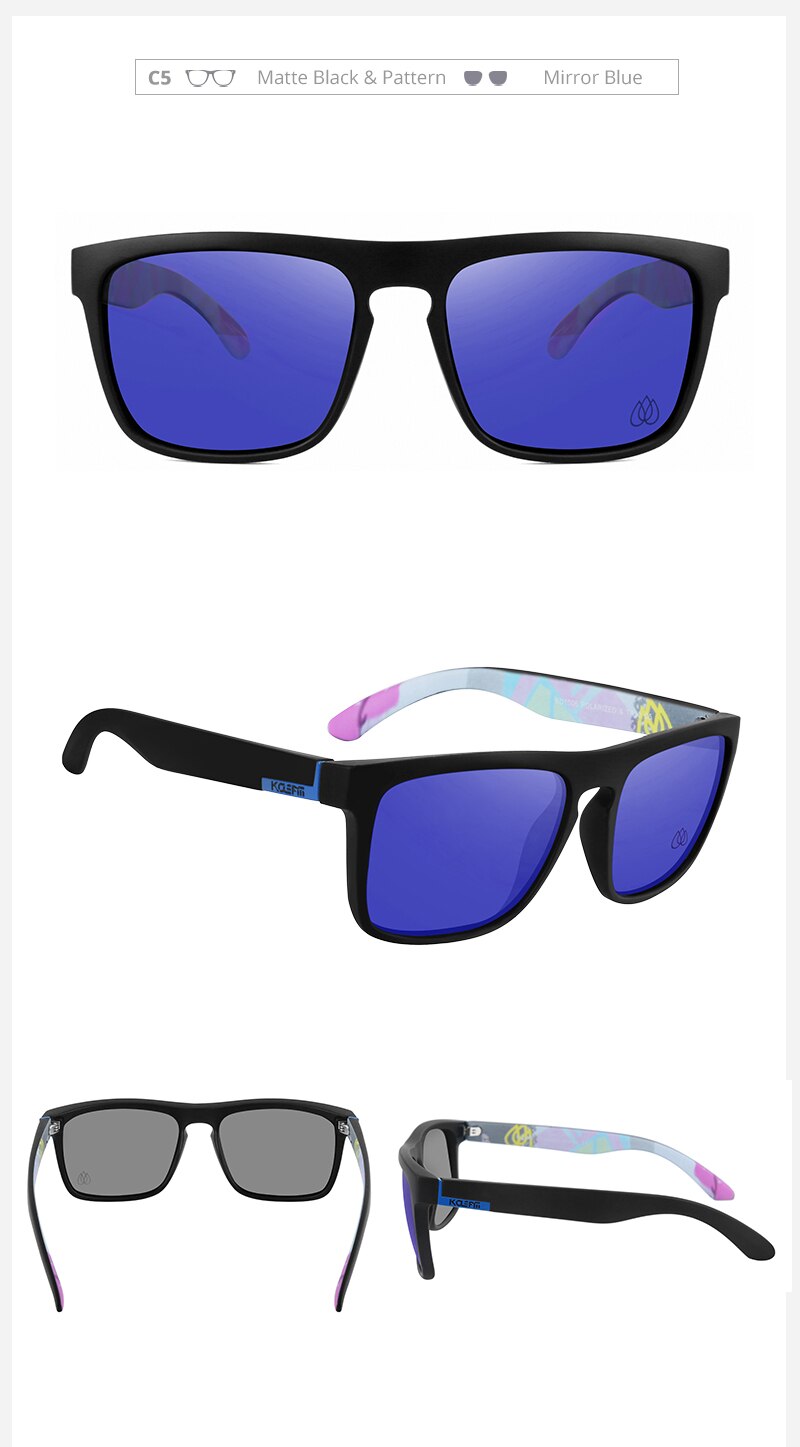 Square Polarized Sunglasses Men