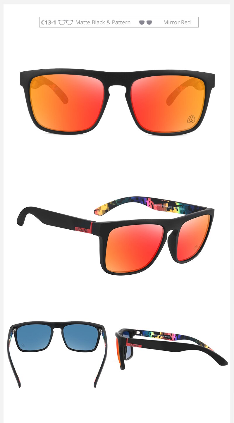 Square Polarized Sunglasses Men