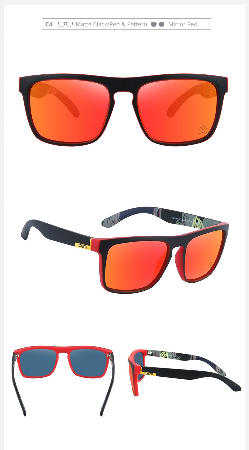 Square Polarized Sunglasses Men