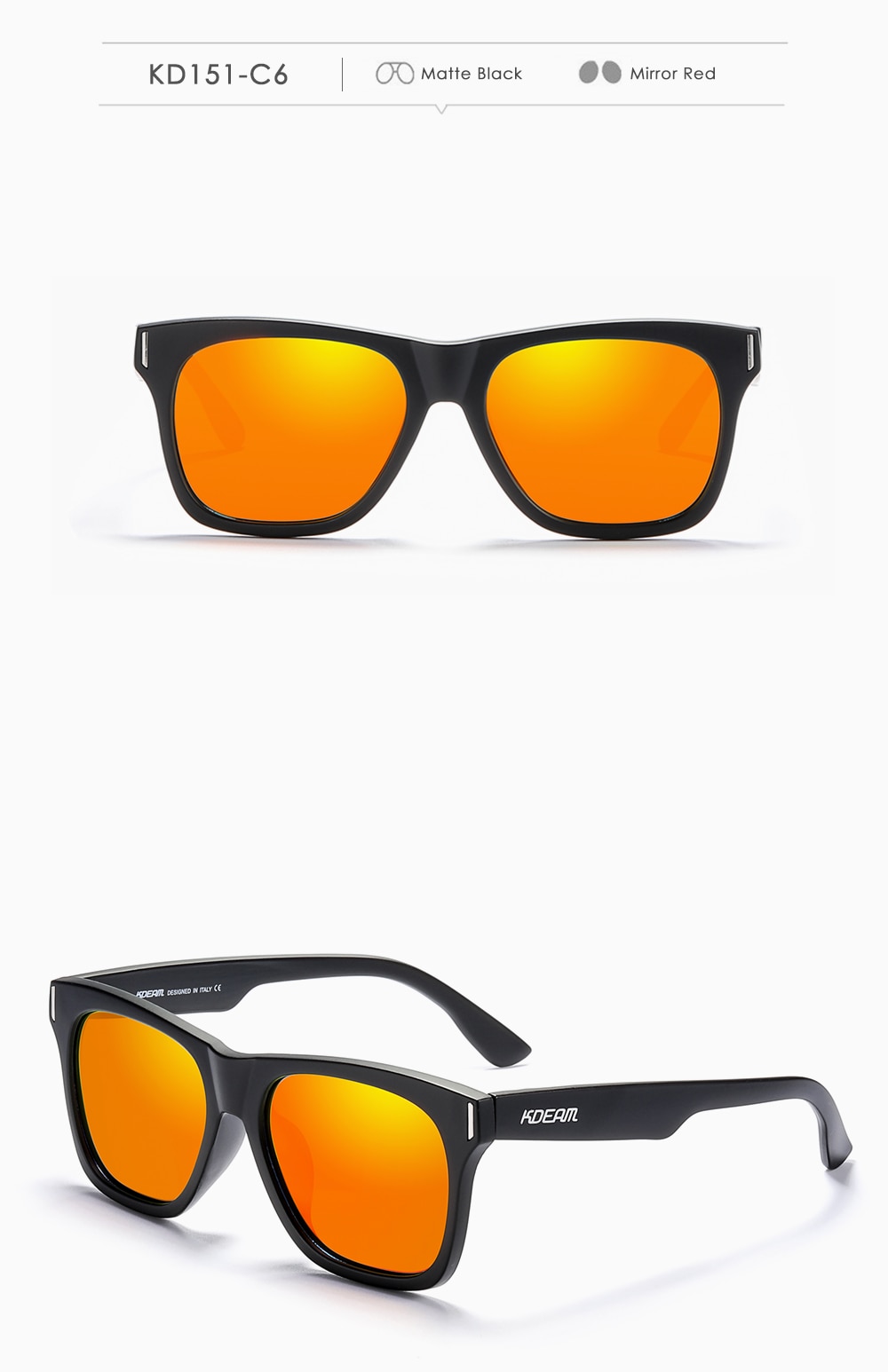 Square Polarized Sunglasses Men Multi Color