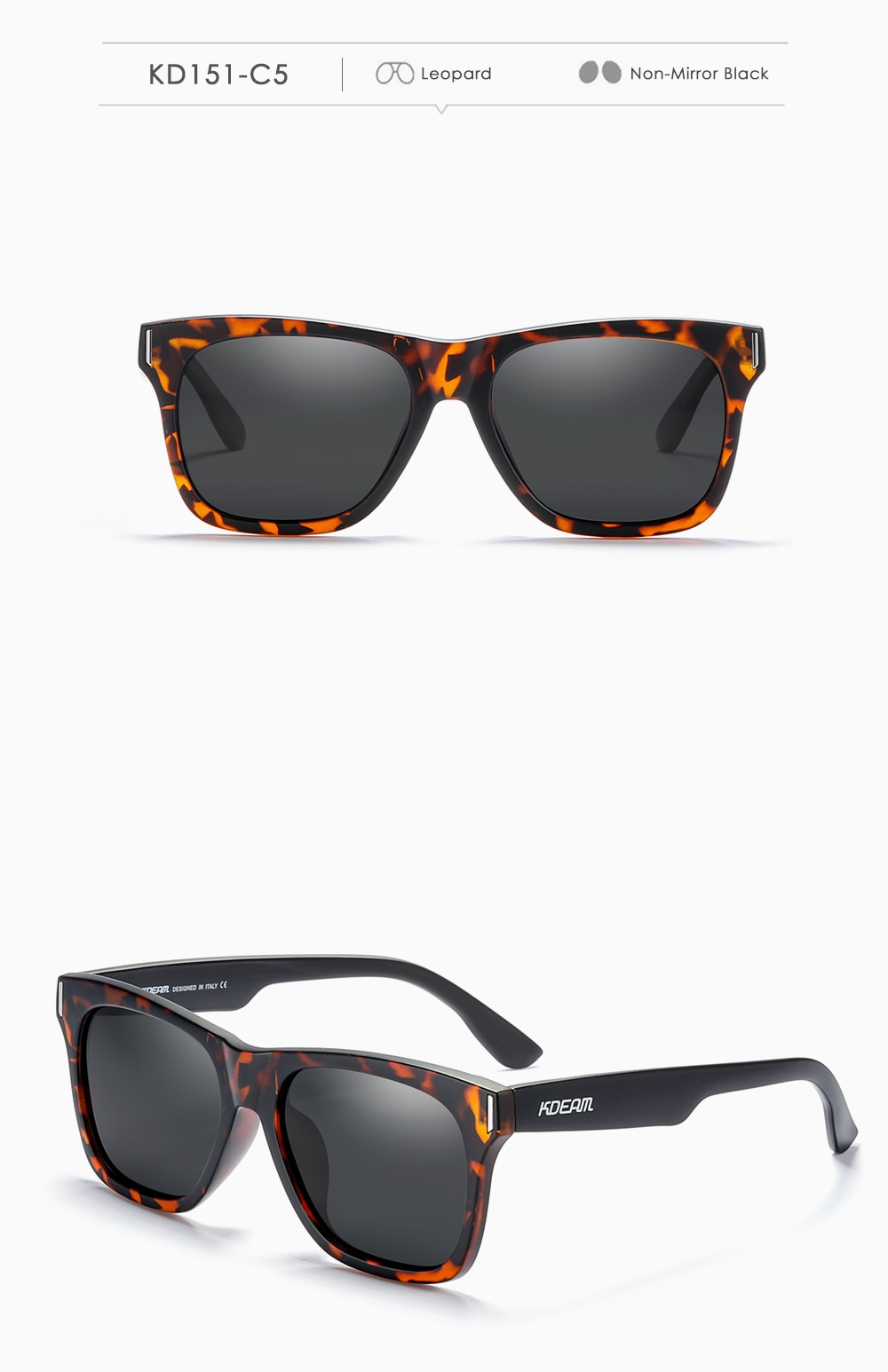 Square Polarized Sunglasses Men Multi Color