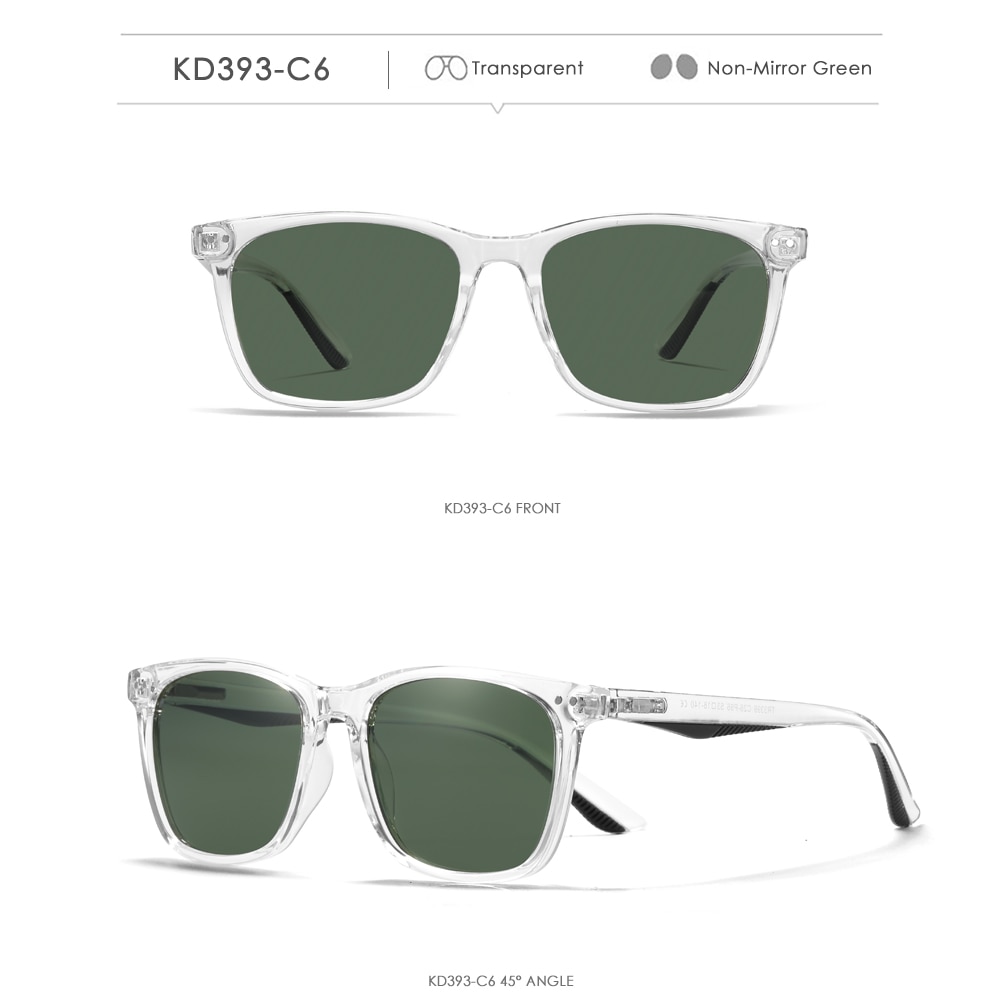 Square Sunglasses Polarized Lens TR90 Material