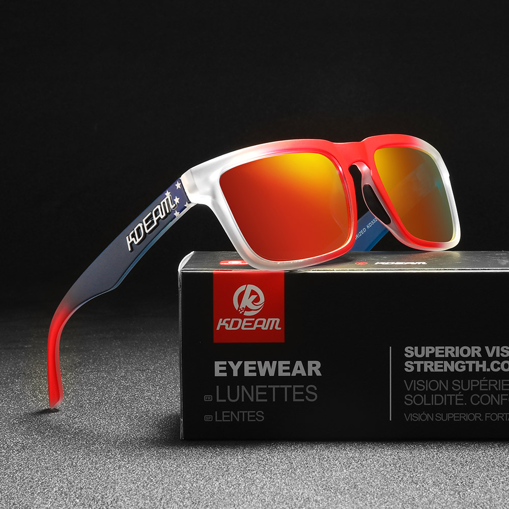 New KDEAM   Men Square Sunglasses Ken Block  Polarized