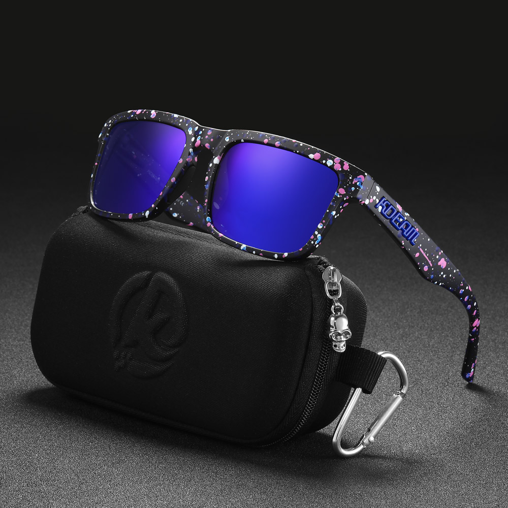 New KDEAM   Men Square Sunglasses Ken Block  Polarized