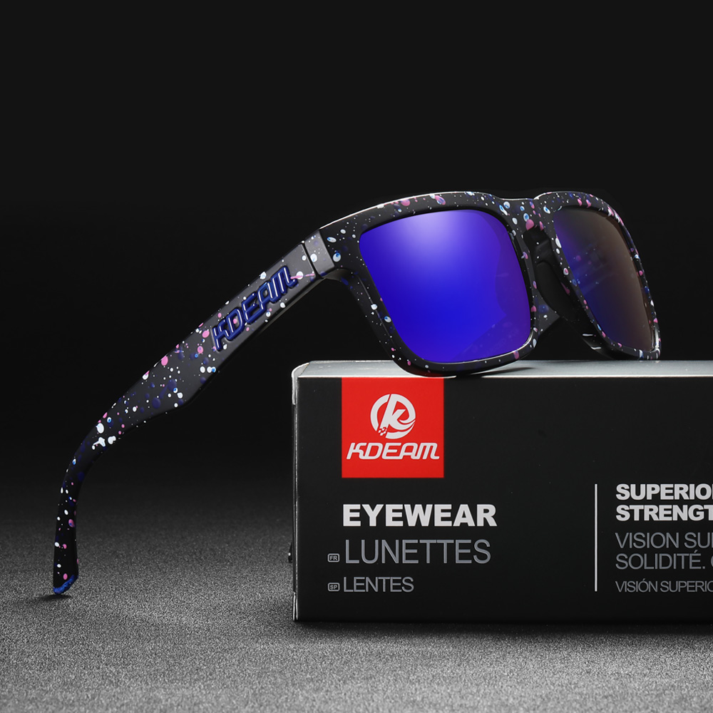 New KDEAM   Men Square Sunglasses Ken Block  Polarized
