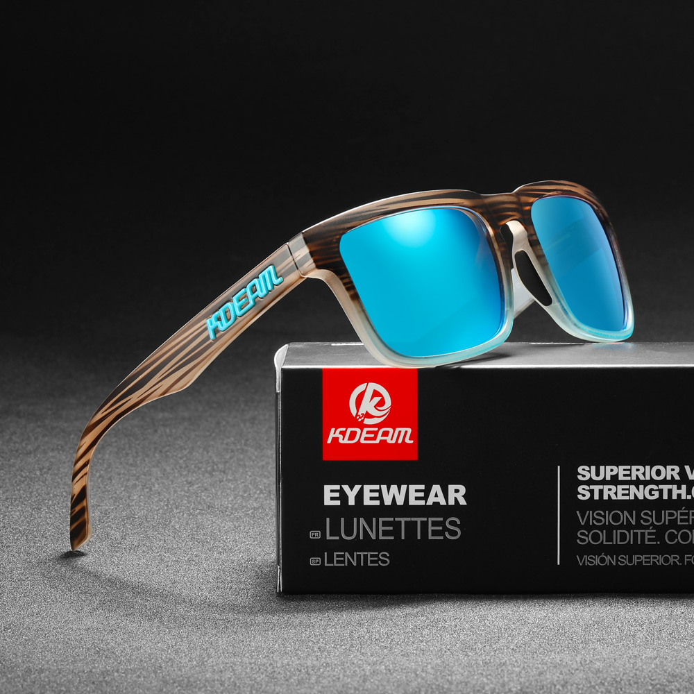 New KDEAM   Men Square Sunglasses Ken Block  Polarized