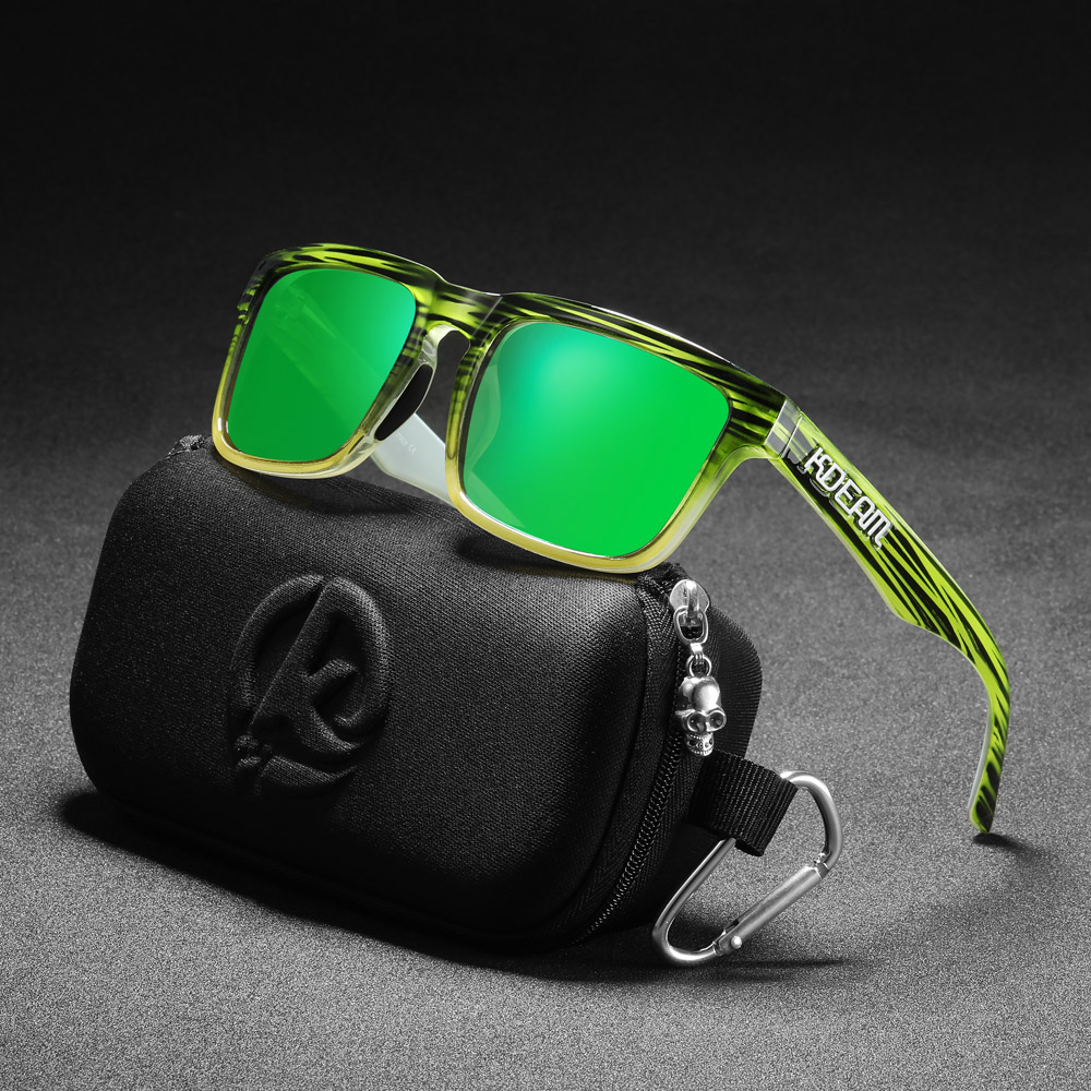 New KDEAM   Men Square Sunglasses Ken Block  Polarized