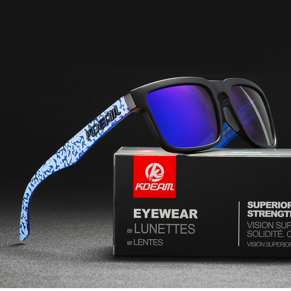 New KDEAM   Men Square Sunglasses Ken Block  Polarized