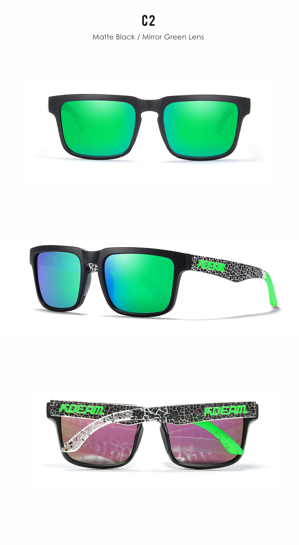 KDEAM Designer Polarized Sunglasses