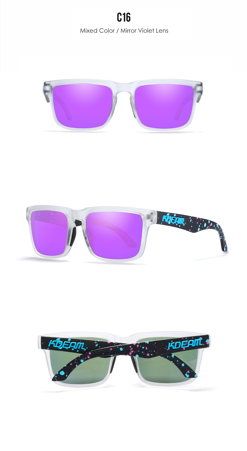 KDEAM Designer Polarized Sunglasses